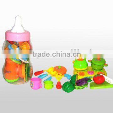 Cute bottle plastic kitchen playset ,children toy