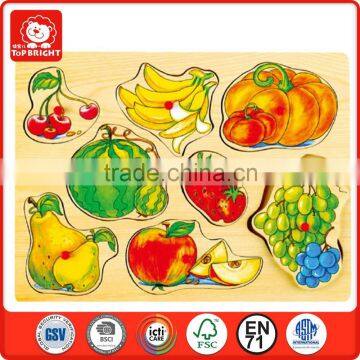 8 pcs apple pear cherry watermelon grape strawberry fruit design kids game Knob puzzle indoor board games