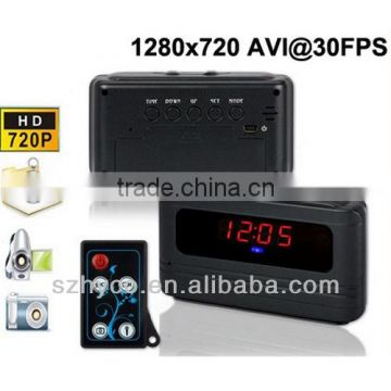 Multifunction clock hidden camera with motion detection