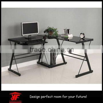 Newest Models of L-Shaped Morden Tempered Glass Office Desk                        
                                                Quality Choice