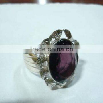 Amethyst silver gemstone rings