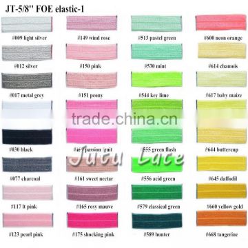 NEW HOT SALE!!94 Colors for Choose 5/8''Fold Over Elastic for Baby Hair headbands By 100yards in Spool FOE                        
                                                Quality Choice