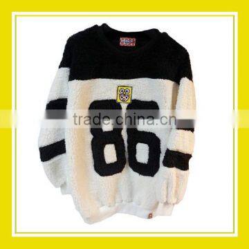 2016 Fashion Products Bros Baby Rinne 86 Printed Women Long Sleeve White Black Fluffy Sweater