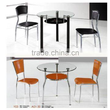 Low Price Round Glass Folding Dining Table Factory Sell Directly YY27 photo-2