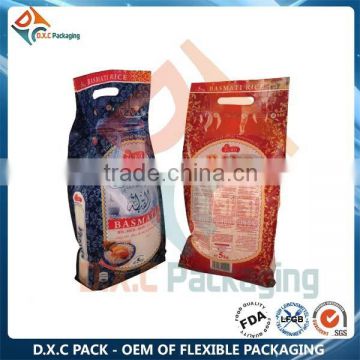 Foshan Vendor Quad Seal Rice Packaging Bag With Handle