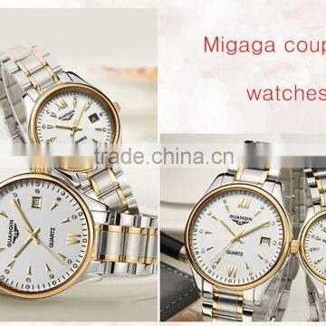 Auto mechanical movt couple wrist watches his-and-hers watches with day/date display