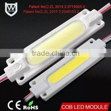 CE ROHS listed IP67 2w cob power led module with lens warranty 3years ABS injection led module