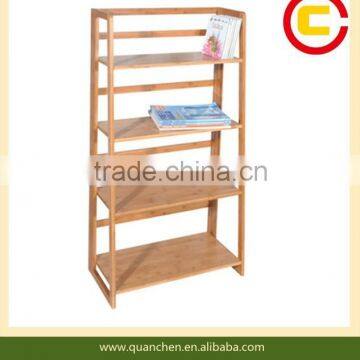 4 tier natural bamboo books rack for kids