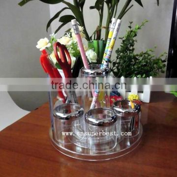 Transparent crystal acrylic pen holder