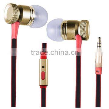 cheap earpiece 2015 easy portable lightweight headphones headset with Gold