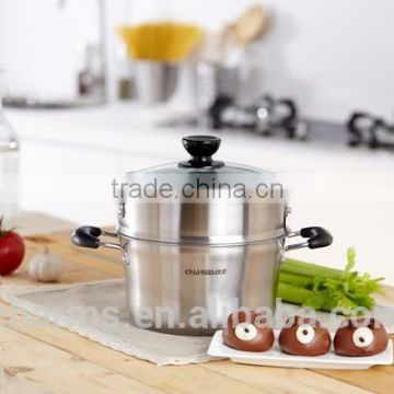 2 tier stainless steel steamer with bakelite handle