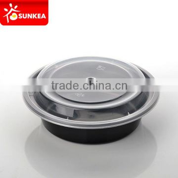 Round bottom food grade plastic box with lid