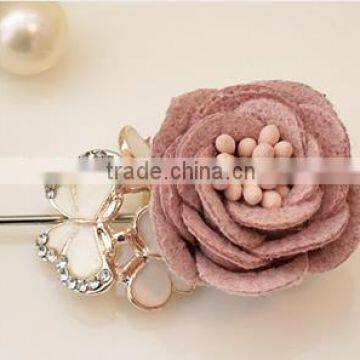 Fashion elegant handmade butterfly flower brooch for cloth decoration