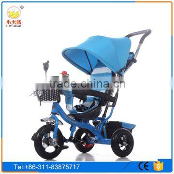 China wholesale 4 in 1 baby tricycle /Cheap kids tricycle with trailer/New model children tricycle with canopy