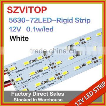 SV Dc 12V LED STRIP Super Bright 5630 72LEDs Rigid Strip Light WHITE Non-waterproof 12mm Width PCB