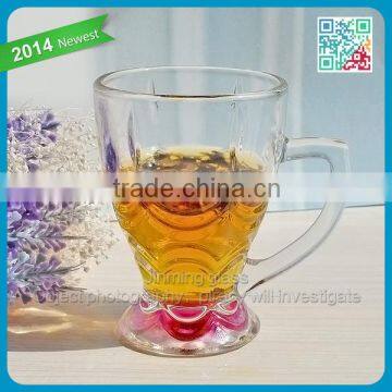 popular 12oz ice-cream glass/Streak Milk Tea Glass/promotional cups