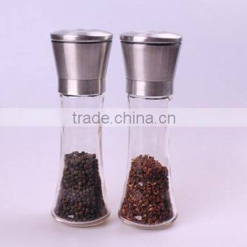 Stainless steel pepper grinder, manual ceramic core, home kitchen supplies, Glass pepper millStainless steel pepper grinder