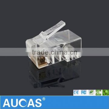 Aucas Taiwan Imported 4P4C Cat5e Transparent Network Cable RJ45 Connector UTP Modular Plug