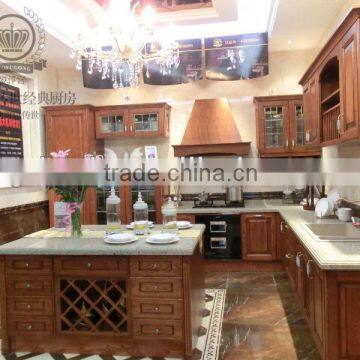 solid wood and stainless steel kitchen vanity