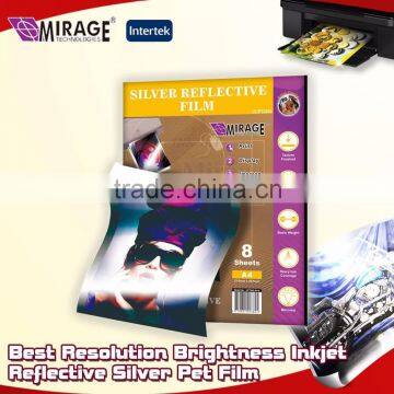 Best Resolution Brightness Inkjet Reflective Silver Pet Film