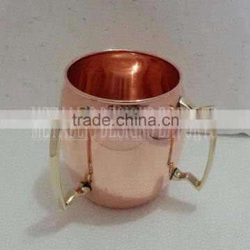 Copper Moscow Mule Barrel Mug Double Handle