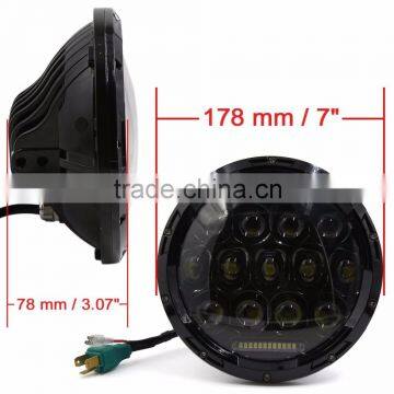 7inch 75W Round LED Headlight 6000LM Hi/Low Beam Head Light With Bulb DRL for Jeep Wrangler TJ LJ JK CJ-7 CJ-8 Scrambler Harley photo-2