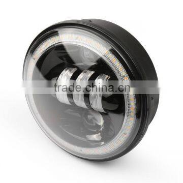 New Motorcycle 5-3/4" 50W LED Headlight With DRL Turning Signal Angel Eyes for Harley Motorcycle photo-3