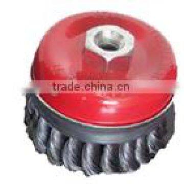 Reinforced Cup brush, steel twist wire