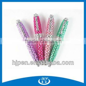 Short Shiny Crystal Bling Writing Metal Ball Pen