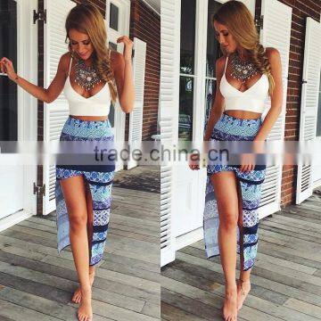 Marvelous Gorgeous Splendid And Posh Printing Irregular Open Fork Dress, Leg Open Party Dress, Dress to Join Party