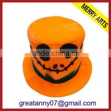 Yiwu Factory Direct Sale Custom Halloween Party Make Velour Pumpkin Yellow Halloween Hat