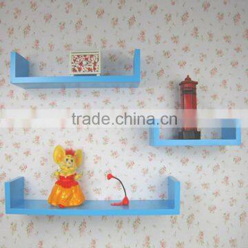 home decorative wooden U-shaped wall shelves