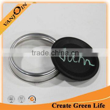 Custom Made 70mm Black Painting Mason Jar Cap For Write photo-2