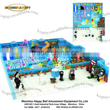 Indoor playground type plastic material ocean theme factory direct sale soft play structure with ball pit