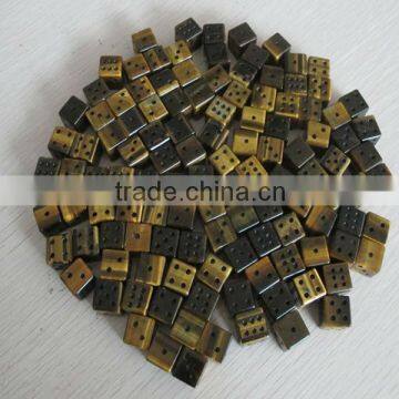 natural semi precious stone dice-natural tiger's eye stone carving dice fancy customized dice carving
