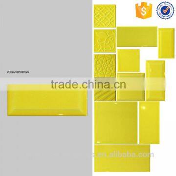 100x200 China bevel edge wall tile, glossy bathroom faux brick ceramic tiles