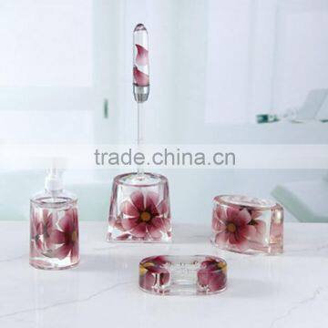 4pcs fessional oil floating high quality acrylic Bathroom Accessories Set, 4PCS Bathroom set