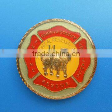 technical resue special edge soft enamel coin with expoy