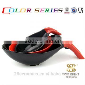 Wholesale cheap pottery enamel ware, 10 inch ceramic spoon