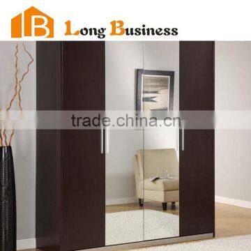 LB-JX3011 Black modern wardrobe with mirror