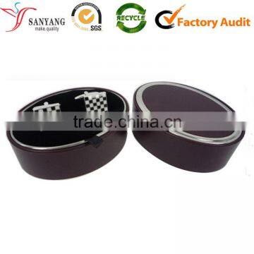 Yiwu manufacturer sale custom round cylinder cuff link box nice look design