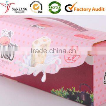 Custom Food Packaging Box Colorful Paper Pastry Box Full Printed Cake Box With Handle photo-3