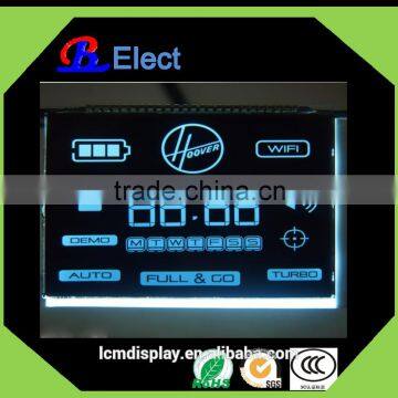 negative transmissive ink intelligent robot sweeper VA lcd display,black ground white symbols