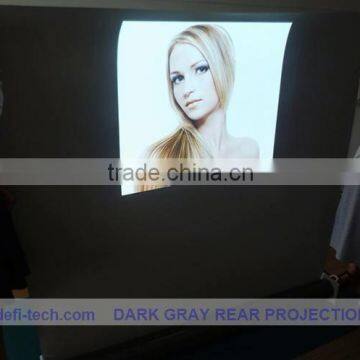 Dark grey Rear projector film for trade show,high definition transparent rear projection screen