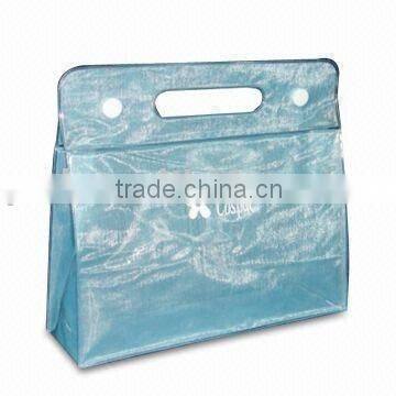 Fashion clear promotional hand bag with button