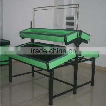 High quality two layers supermarket display vegetable shelf