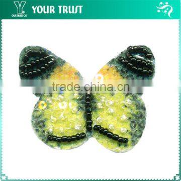 Yellow Green Shinning Beaded Sequin Applique Patch