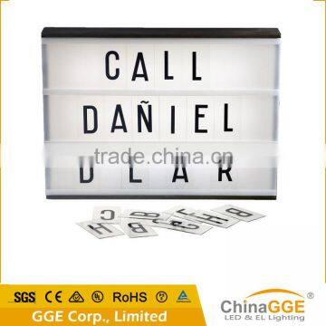 Customized Letters & Symbols Pack Original Cinema A4 Size LED Theater Lightbox Quality Choice