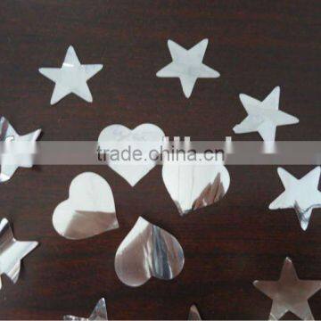 hot selling star and heart shape foil shape confetti/metallic foil shape confetti/foil confetti