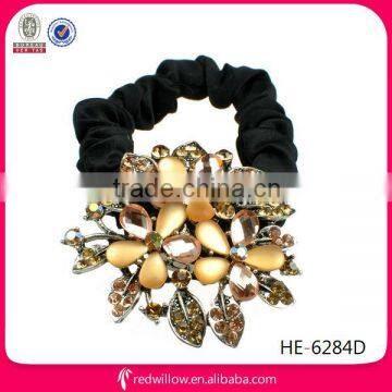 New arrival fancy rhinestone flower fabric stretch hair bands